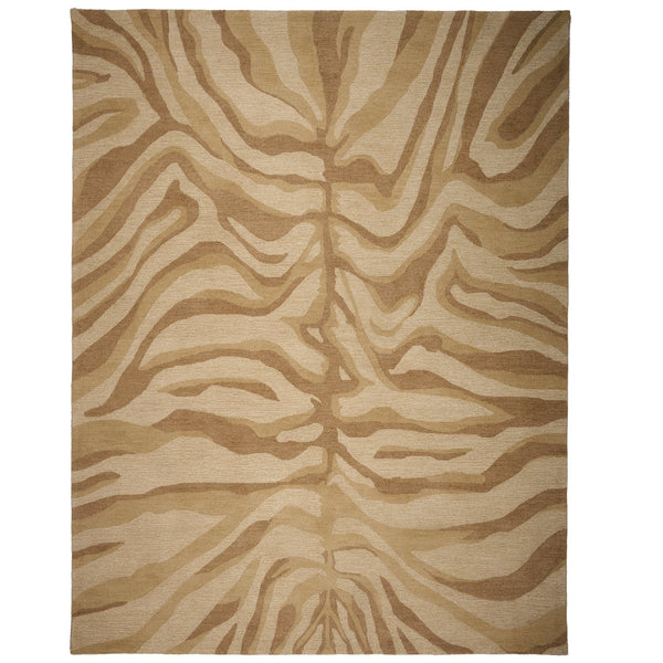 Capel Rugs Serengeti-zebra Hand-tufted Wool Area Rug - Nature-inspired Design For Elegant Modern Interiors Beige, Brown 100% Wool 3255rs02060800725