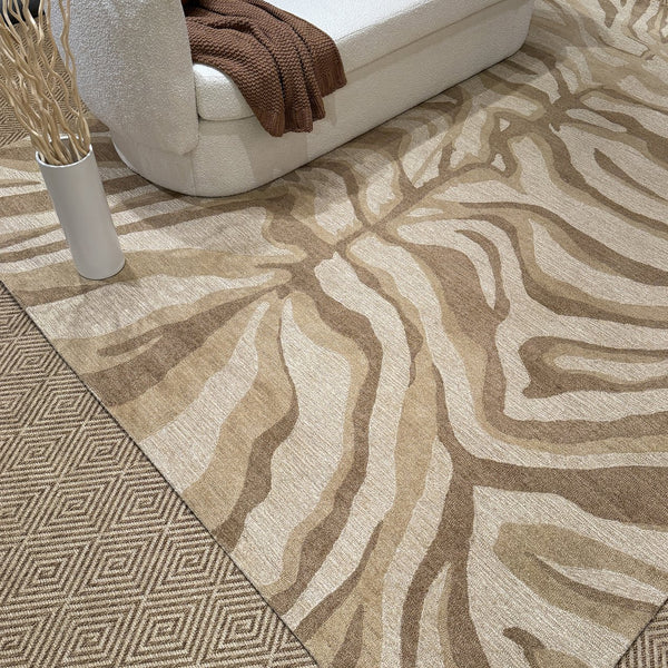 Capel Rugs Serengeti-zebra Hand-tufted Wool Area Rug - Nature-inspired Design For Elegant Modern Interiors Beige, Brown 100% Wool 3255rs02060800725