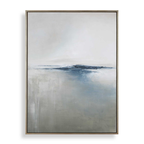 Uttermost Uttermost Abstract Seascape Canvas Art Gold Floating Frame Handcrafted Wall Decor 32550