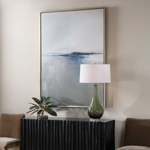 Uttermost Abstract Seascape Canvas Art Gold Floating Frame Handcrafted Wall Decor