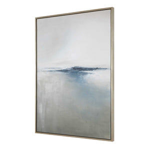 Uttermost Abstract Seascape Canvas Art Gold Floating Frame Handcrafted Wall Decor