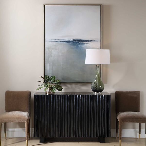 Uttermost Abstract Seascape Canvas Art Gold Floating Frame Handcrafted Wall Decor