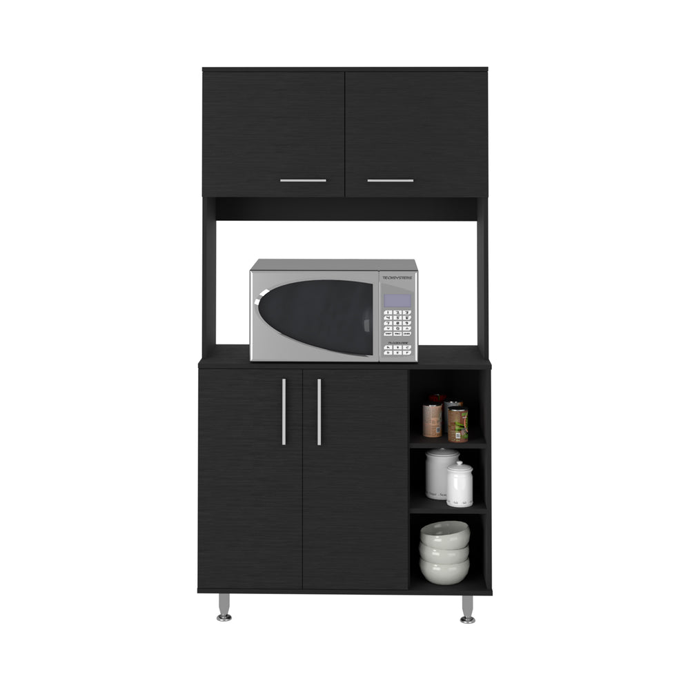 English Elm Kitchen Pantry Cabinet with Six Doors, Ten Shelves & Large Drawer for Maximum Organized Storage Black 42 L x 21 W x 5 H B097S00094