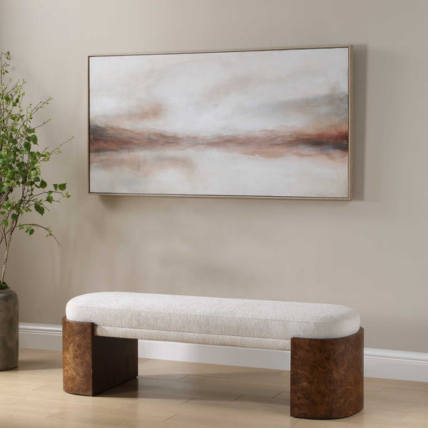 Uttermost Hand-painted Abstract Landscape Art Oak Framed Atmospheric Wall Decor