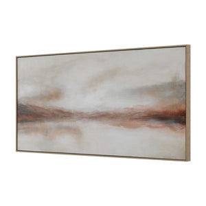 Uttermost Hand-painted Abstract Landscape Art Oak Framed Atmospheric Wall Decor