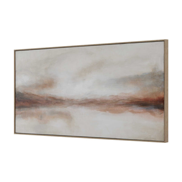 Uttermost Hand-painted Abstract Landscape Art Oak Framed Atmospheric Wall Decor