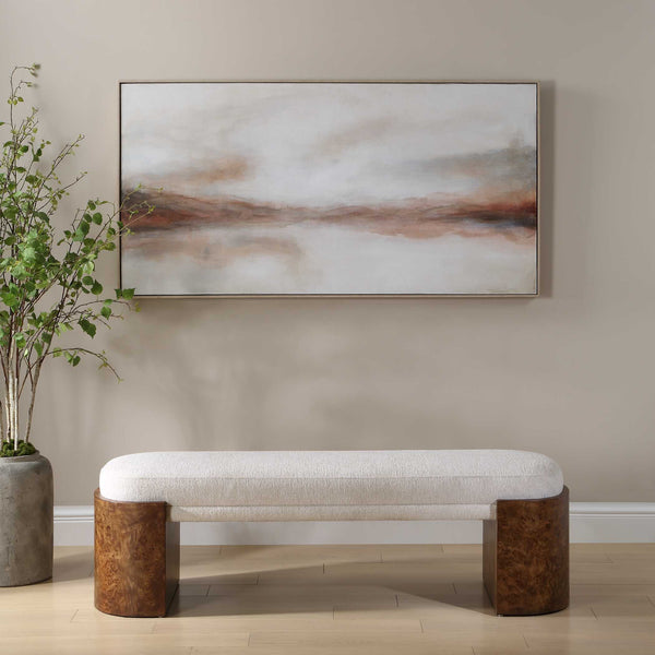 Uttermost Hand-painted Abstract Landscape Art Oak Framed Atmospheric Wall Decor