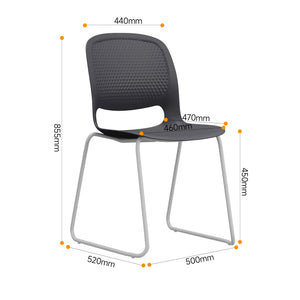 English Elm Modern Stacking Chairs Set of 4 Black – Ergonomic Polypropylene Seats, Steel Frame, Durable 180KG Load W3788P368813