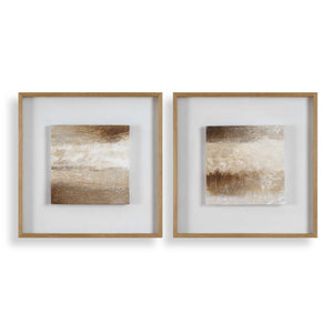 Uttermost Uttermost Abstract Hand-painted Canvas Set of Two with Crackle Finish Pinewood Frame 32553