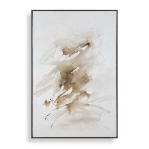 Uttermost Uttermost Hand-painted Abstract Canvas Art Neutral Tones Walnut Frame Wall Decor 32554