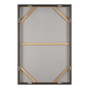 Uttermost Hand-painted Abstract Canvas Art Neutral Tones Walnut Frame Wall Decor