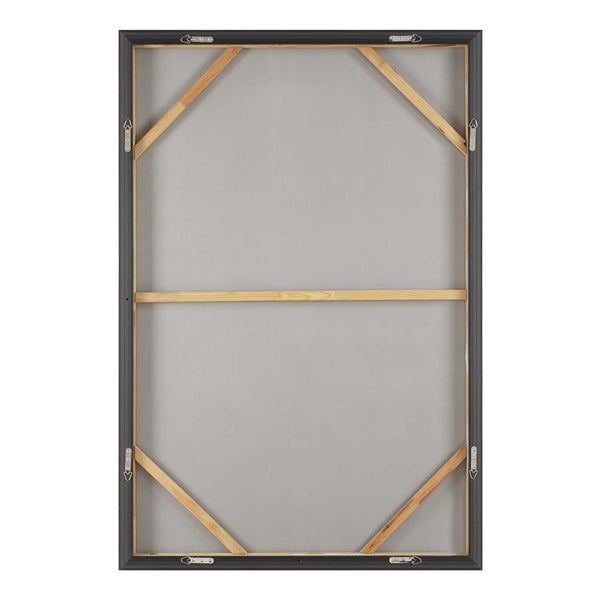 Uttermost Hand-painted Abstract Canvas Art Neutral Tones Walnut Frame Wall Decor