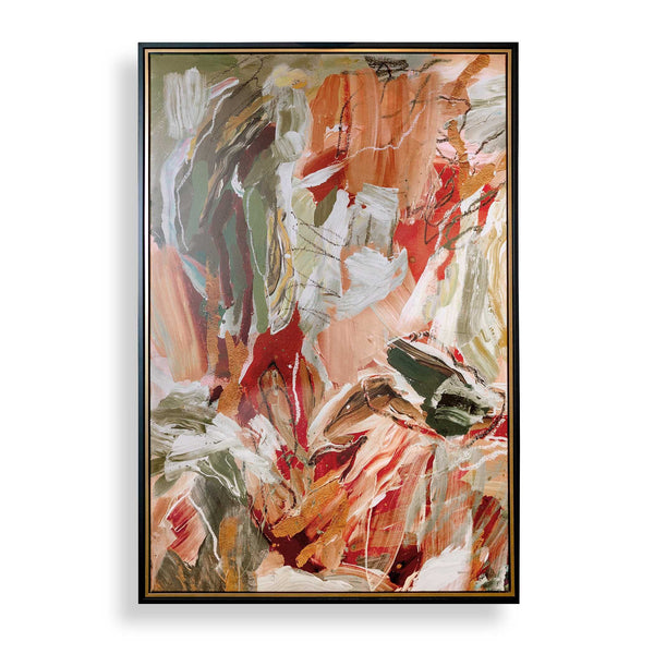 Uttermost Uttermost Garden City Framed Abstract Canvas Art with Gold Molding Gallery Display 32555