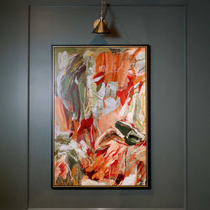 Uttermost Garden City Framed Abstract Canvas Art with Gold Molding Gallery Display