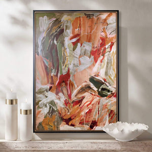Uttermost Garden City Framed Abstract Canvas Art with Gold Molding Gallery Display
