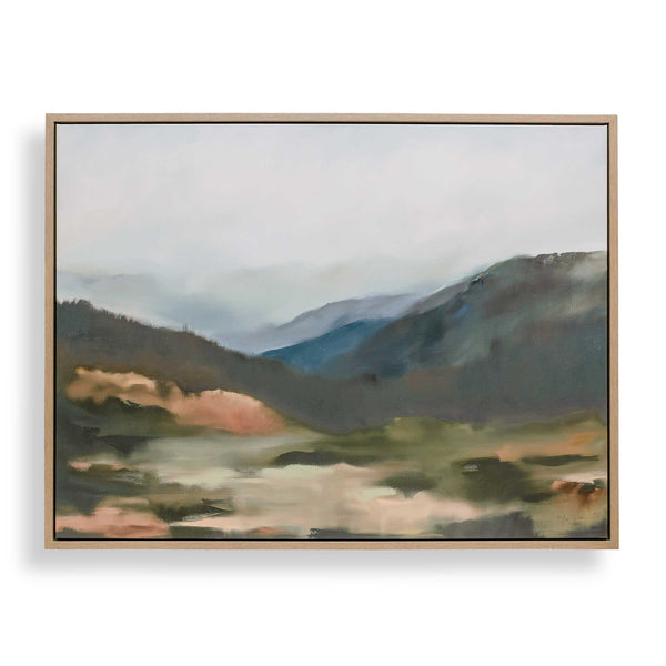 Uttermost Uttermost Fading Memory Misty Landscape Canvas Print with Light Oak Gallery Frame 32556
