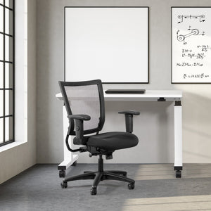 OSP Home Furnishings Soft Frame Ergonomic Task Chair with Mesh Back and Pu Padding for Home Office Use 69353-30
