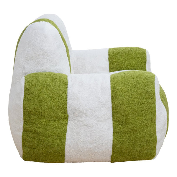 English Elm Bean Bag Chair Teddy Plush Heart Backrest Foam Filled Accent Seat for Adults White+Green W2510P465454