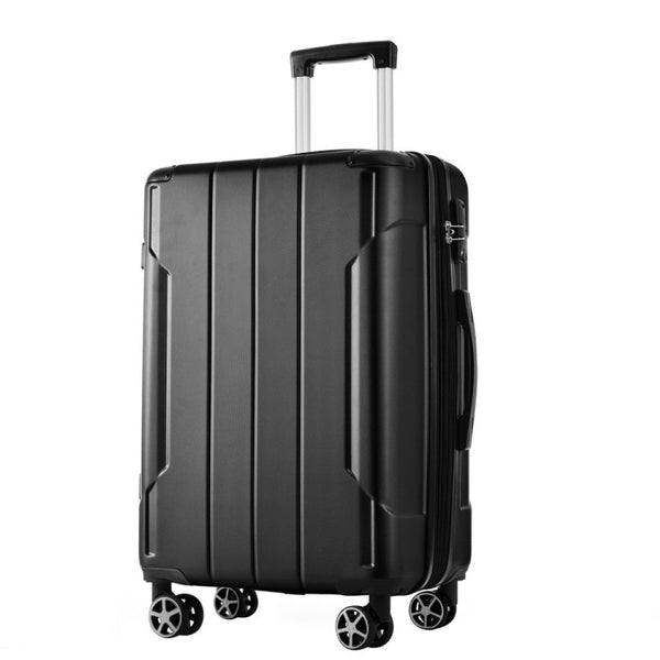 English Elm Hardshell Abs Checked Suitcase with 360 Spinner Wheels Expandable Tsa Lock 28 Inch Black N730P296747B