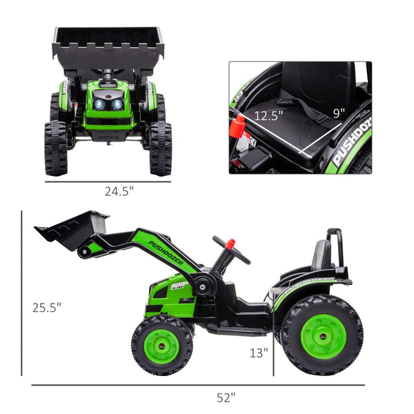 English Elm Aosom 6v Electric Ride on Excavator for Kids with Adjustable Bucket and Dual Speed W2225P229143
