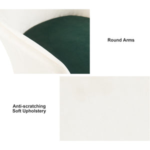 English Elm Furniture Plush 2-in-1 Pet-Friendly Mid Century Modern Accent Chair with Velvet Upholstery, Removable Base and Ergonomic Support for Living Room Dark Green,White N843P331164C