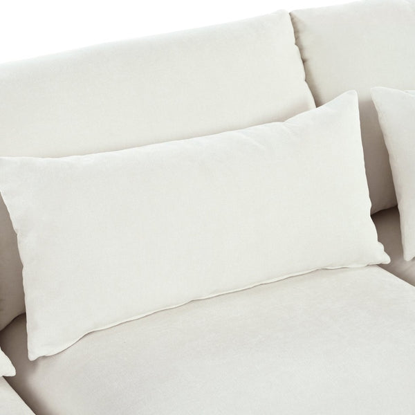 English Elm U_style Modular U-shaped Sectional Sofa with Storage Ottomans Linen Polyester 6 Seat Beige WY000462AAA