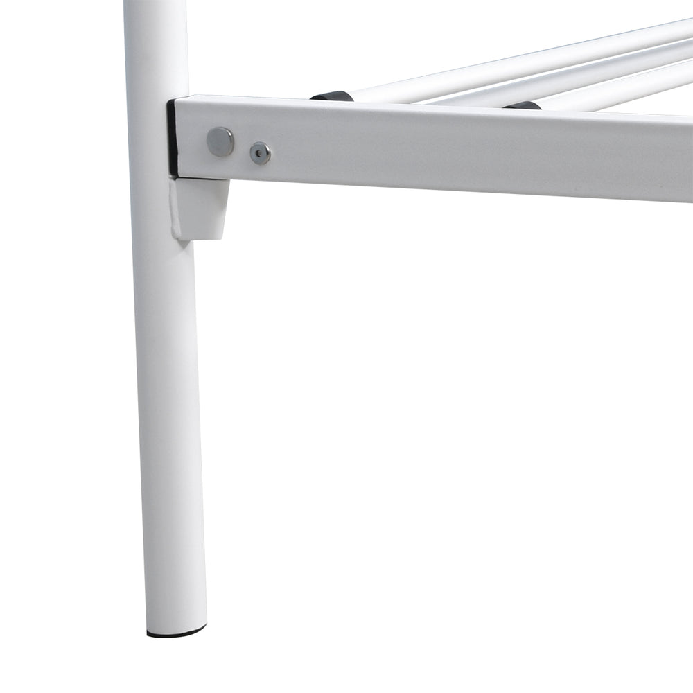 English Elm Metal Platform Bed Frame Queen White - Victorian Headboard, 450lb Support, No Box Spring, Storage W840P296694