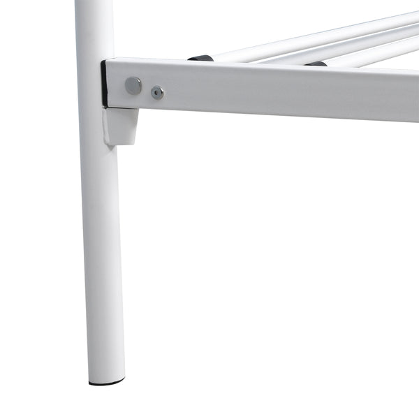 English Elm Metal Platform Bed Frame Queen White - Victorian Headboard, 450lb Support, No Box Spring, Storage W840P296694