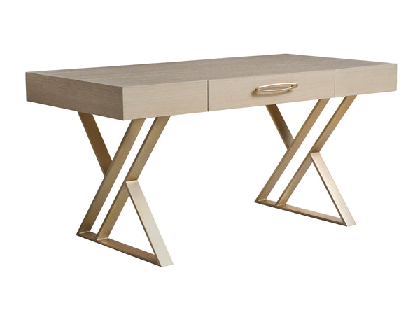 Lexington Sligh Apogee Writing Desk - Elegant Mahogany Design With Full-extension Drawer And Decorative Metal Base Sandscape Wood 325-410