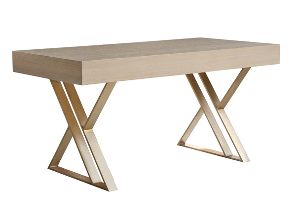 Lexington Sligh Apogee Writing Desk - Elegant Mahogany Design With Full-extension Drawer And Decorative Metal Base Sandscape Wood 325-410