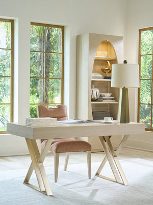 Lexington Sligh Apogee Writing Desk - Elegant Mahogany Design With Full-extension Drawer And Decorative Metal Base Sandscape Wood 325-410