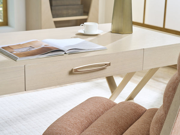 Lexington Sligh Apogee Writing Desk - Elegant Mahogany Design With Full-extension Drawer And Decorative Metal Base Sandscape Wood 325-410