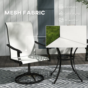 English Elm Outsunny Swivel Patio Dining Chairs Set of 2 with Breathable Mesh and Steel Frame W2225P485548