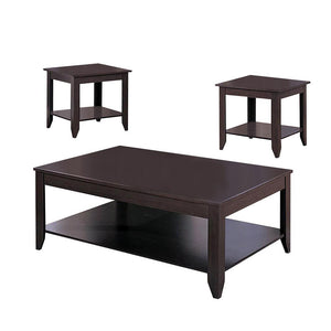 English Elm 3-Piece Contemporary Coffee Table Set In Cappuccino With Storage, Easy Assembly & Modern Design B016P370564