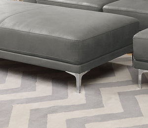 English Elm Modern Antique Gray Large Breathable Leatherette Ottoman 66"x33" Chrome Legs Sleek Living Room Seat Cushion Elegance B011P205225