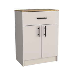 English Elm Mayorca Multistorage Pantry Cabinet with Drawer & Two Shelves, Light Brown Oak Finish, 23.6"W Top B070P242484