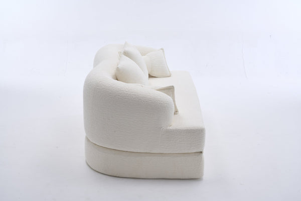 English Elm 2-in-1 Foldable Chenille Sleeper Sofa Compact Convertible Loveseat for Modern Living W2231P392100