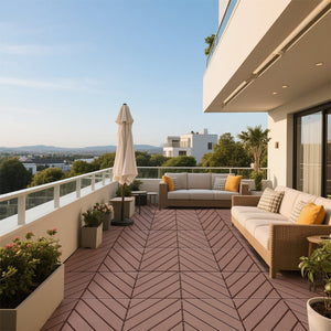 English Elm Plastic Snap Together Polypropylene Deck Tiles Waterproof 44 Sq Ft Patio Pool Cover W3022P251843
