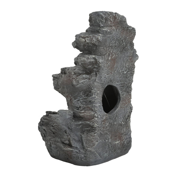 English Elm Christopher Knight Home® - 5-Tiered Concrete Fountain Slim Column with LED Lighting, Weather-Resistant Modern Garden Accent, Space-Saving 디자인 N765P324556G