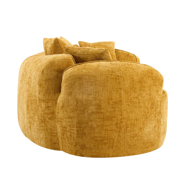 English Elm Yellow Curved Compressed Sofa - Nordic Design, Soft Upholstery, Versatile Comfort For Any Space W3612S00011-GIGA