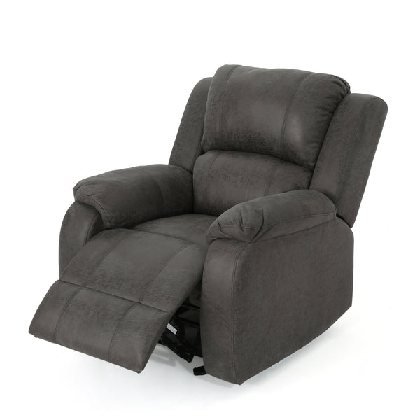 English Elm Christopher Knight Home® - Manual Recliner Chair Linen Upholstery, Compact Space-Saving Design with Dual-Angle Lever for Cozy Relaxation Slate 62812.00MFSLAT