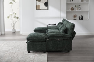 English Elm United We Win 106" U-Shape Sectional Sofa - Cozy Chenille Couch With Storage Ottoman & Usb Ports W1568S00228-GIGA