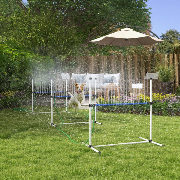 English Elm Pawhut 3-Piece Dog Agility Training Set - Adjustable Hurdles, Water Spray, Carry Bag For Fun Outdoors! W2225P217628-GIGA