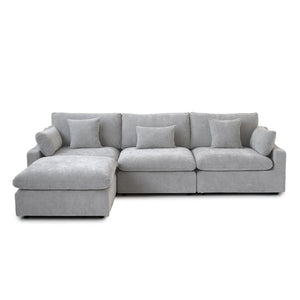 English Elm Sky Cloud Slope Sectional Sofa - Modern L-Shaped 4-Seater In Light Gray Linen For Versatile Comfort B341S00030-GIGA