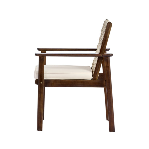 English Elm Outdoor Acacia Wood Wicker Rattan Armchairs with Cushions for Patio Poolside Beige,Dark Brown N768P374497B
