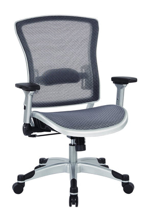OSP Home Furnishings Exec Ergonomic Mesh Office Chair with Lumbar Support Flip Arms and Synchro Tilt Base 317-66C61F6