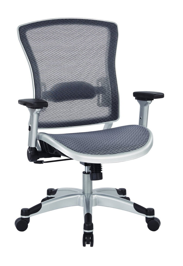OSP Home Furnishings Exec Ergonomic Mesh Office Chair with Lumbar Support Flip Arms and Synchro Tilt Base 317-66C61F6