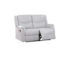 English Elm Recliner Loveseat with Woven Burlap Fabric and Independent Pull Handle Seats for Cozy Dens Off White B089P240483
