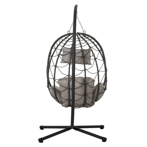English Elm Egg Chair With Stand – Cozy Indoor Outdoor Hanging Basket Chair For Relaxation & Stylish Decor W1703P163949