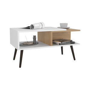 English Elm Aranjuez Modern 29" Coffee Table with Metal Legs, Three Shelves for Storage & Display, Oak Blanca B070P254786